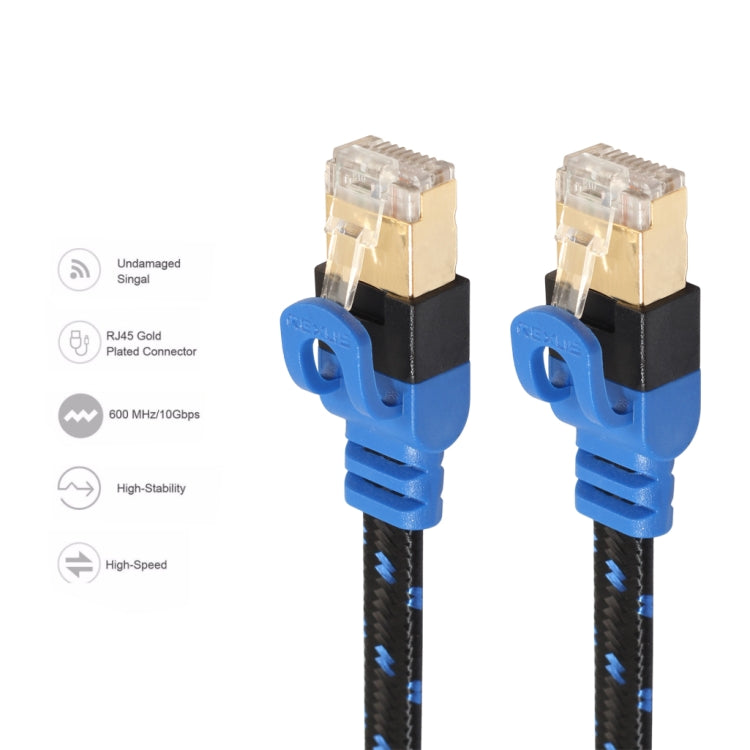 REXLIS CAT7-2 10 Gigabit Ethernet Bi-Color Twisted Network LAN Cable Flat CAT7 Gold Plated For Router Modem LAN Network with Shielded RJ45 Connectors Length: 20m