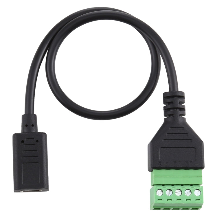 Bornes enfichables USB-C / Type-C à 5 broches Connecteur USB sans soudure Adaptateur de connexion sans soudure Longueur du câble : 30 cm