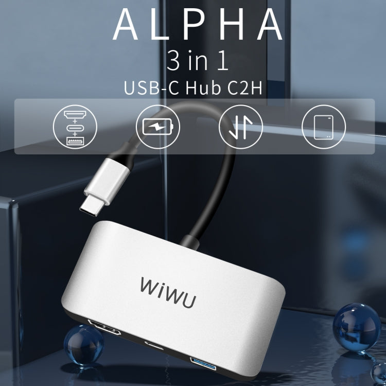 Adaptador HUB de extensión multifuncional WIWU C2H Type-C Hub 3 en 1 USB-C / Type-C