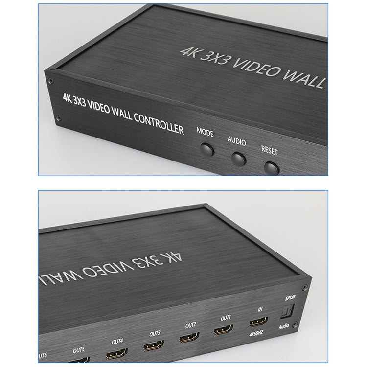 NK-BT88 4K 3X3 HDMI Video Wall Controller Multi-Display Splicing Processor avec télécommande
