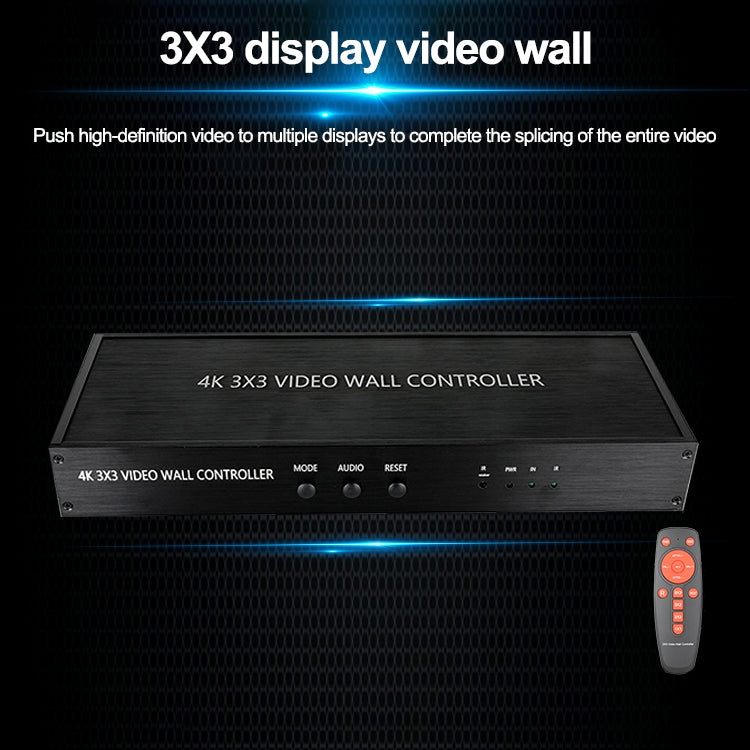 NK-BT88 4K 3X3 HDMI Video Wall Controller Multi-Display Splicing Processor with Remote Control
