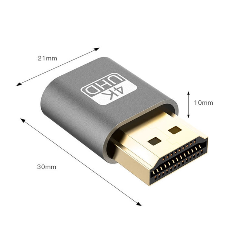 Adaptador de Pantalla virtual VGA HDMI 1.4 DDC EDID Emulador de Pantalla sin Cabeza con Conector simulado (Gris)