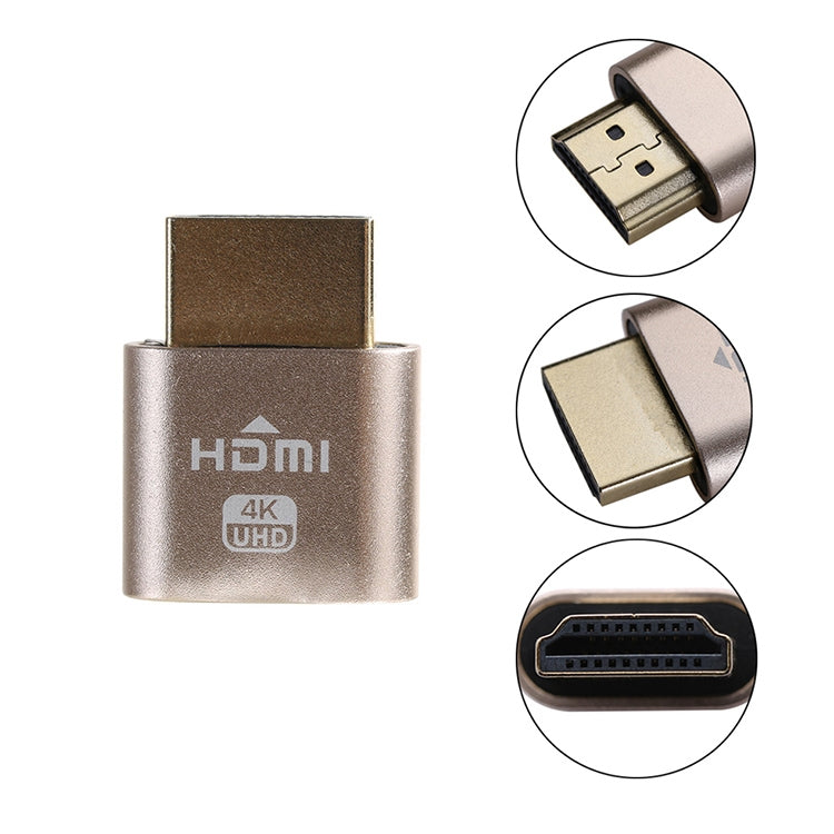 Adaptador de Pantalla virtual VGA HDMI 1.4 DDC EDID Emulador de Pantalla sin Cabeza con Conector simulado (Gris)