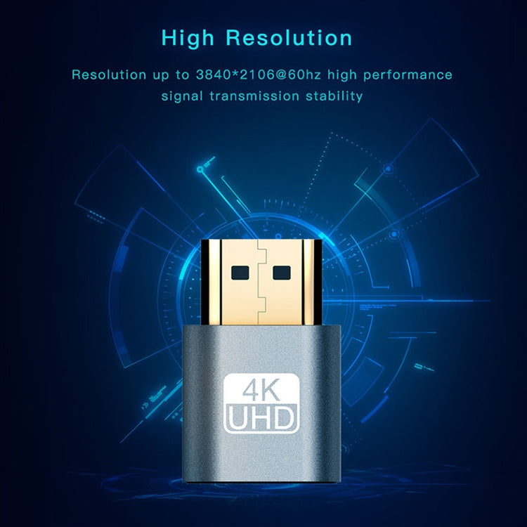 Adaptateur d'affichage virtuel VGA HDMI 1.4 DDC EDID Émulateur d'affichage sans tête avec connecteur factice (Gris)