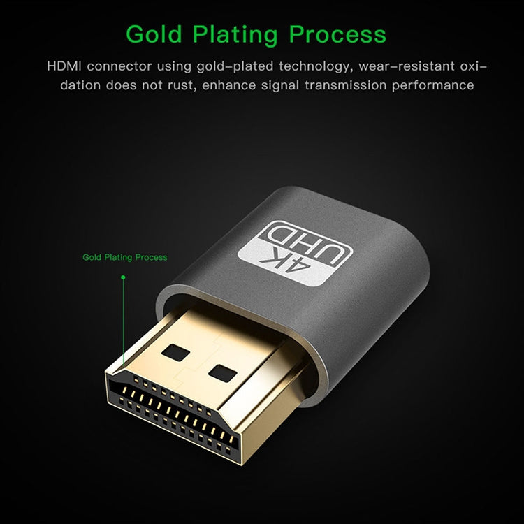 Adaptador de Pantalla virtual VGA HDMI 1.4 DDC EDID Emulador de Pantalla sin Cabeza con Conector simulado (Gris)