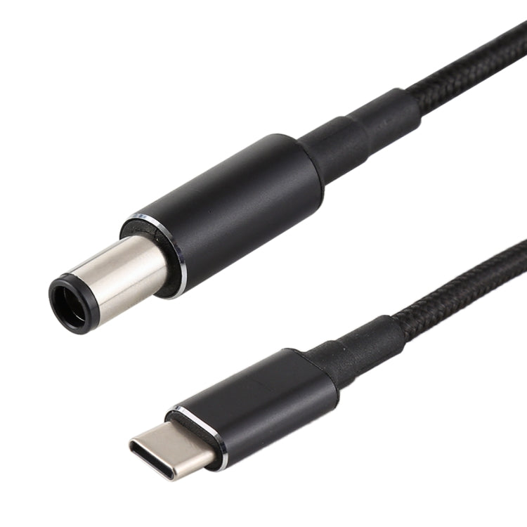 PD 100W 7.4x0.6 mm Macho a USB-C Type-C Cable de Carga de Alimentación de tejido de nailon Macho Para HP longitud del Cable: 1.7 m