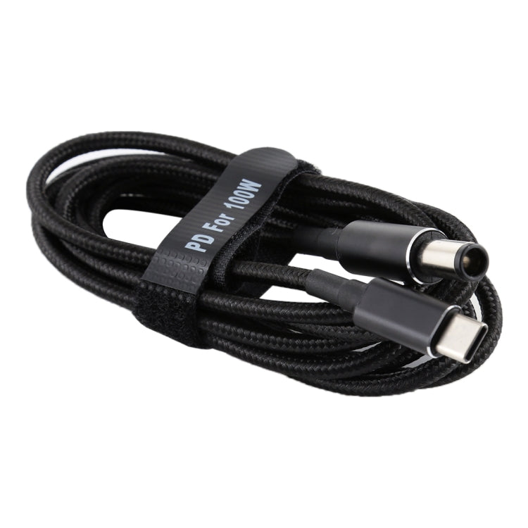 PD 100W 7.4x0.6 mm Macho a USB-C Type-C Cable de Carga de Alimentación de tejido de nailon Macho Para HP longitud del Cable: 1.7 m