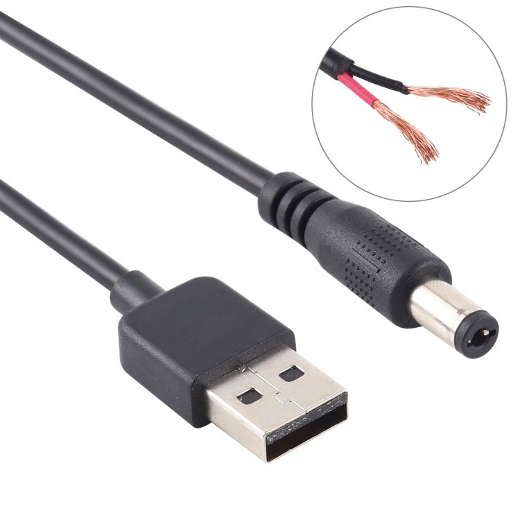 3A USB vers prise d'alimentation CC 5,5 x 2,1 mm Longueur du câble : 1 m