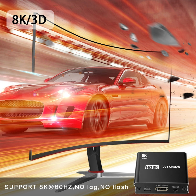 NK-W80 8K UHD HDMI 2x1 interruptor de un solo sentido