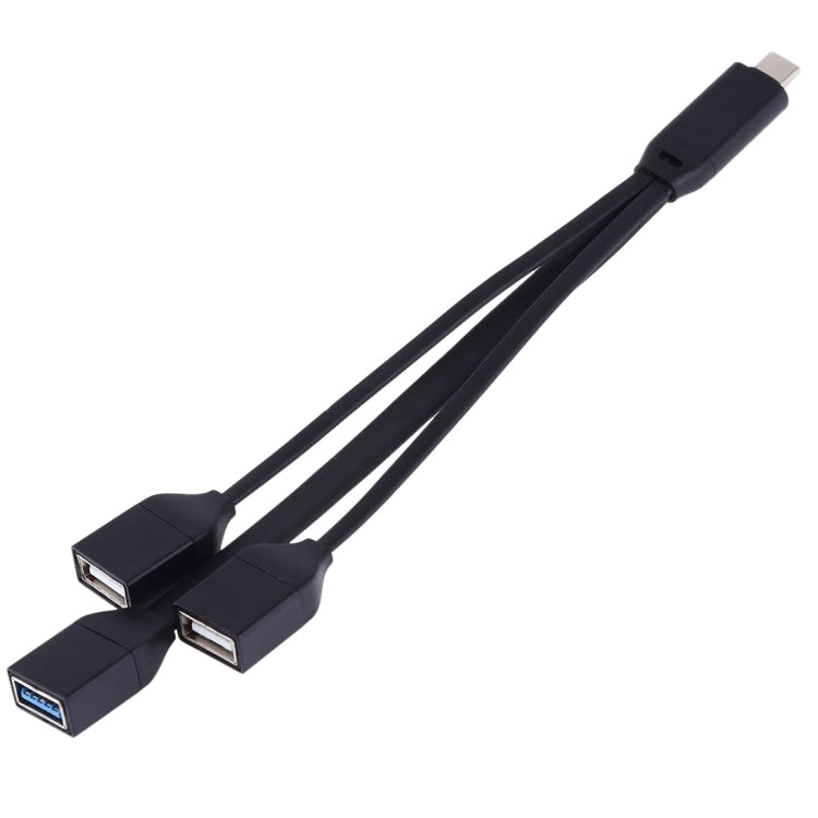 Cable 3 en 1 tipo C / USB-C a 3 x USB 3.0 (Negro)