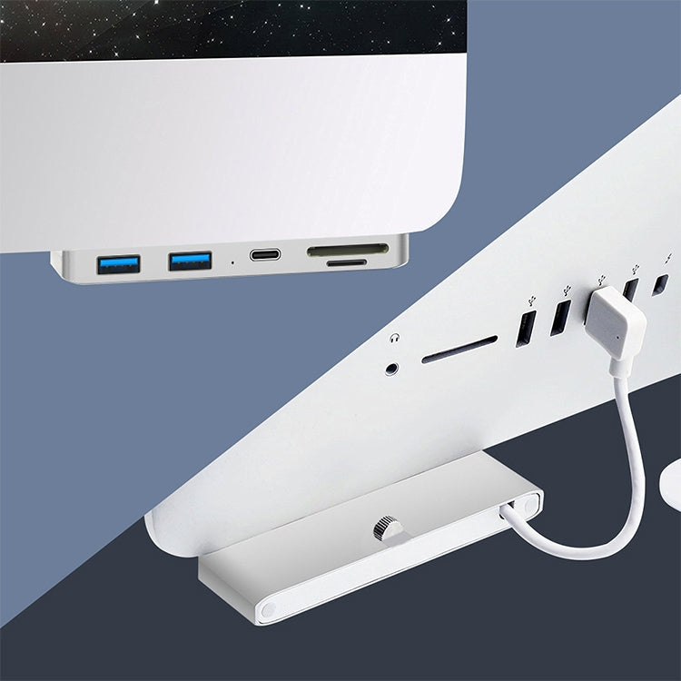 Rocketek For iMac Type-C / USB-C + Dual USB3.0 + SD / TF Multi-function Expansion Dock HUB