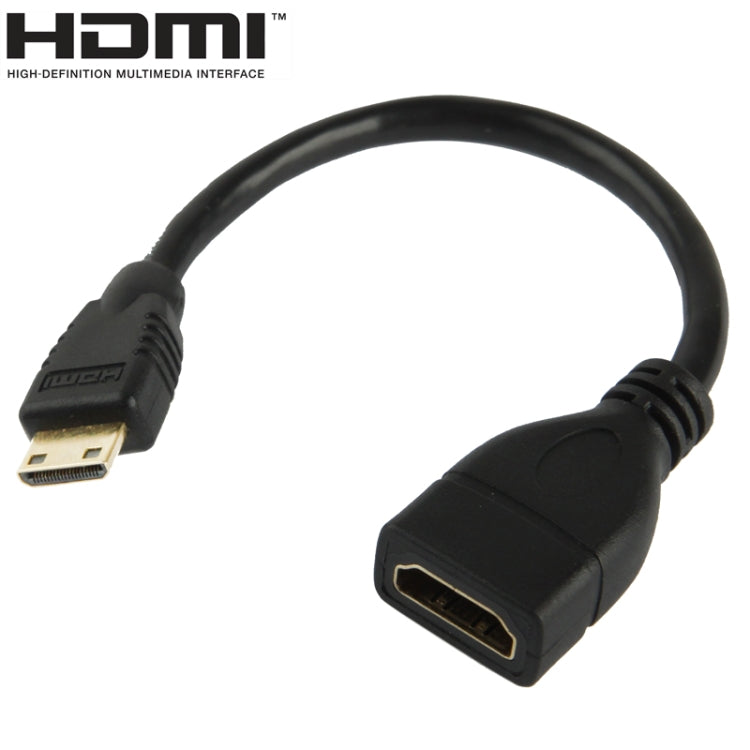 Câble Mini HDMI Mâle vers HDMI Mâle 19 broches Plaqué Or 17 cm (Noir)
