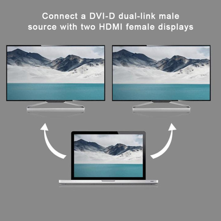 Cable divisor DVI de 24 + 1 clavija Macho a 2 x HDMI Hembra de 29.5 cm (Negro)