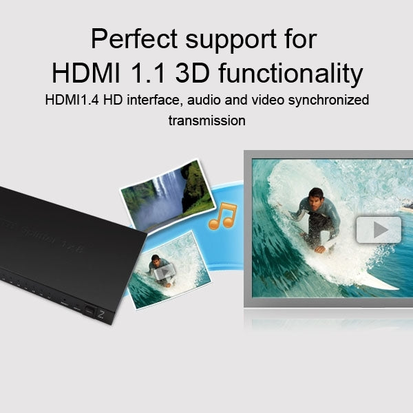 Divisor Mini HD 1080P 1x4 HDMI V1.4 Para HDTV / STB / DVD / Proyector / DVR