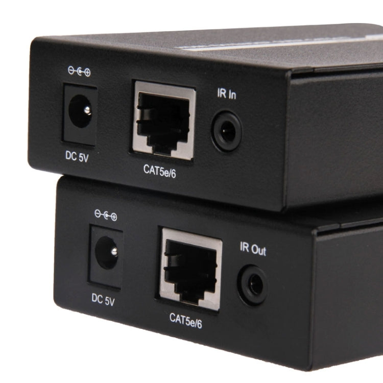 Extensor de HDMI sobre Cat5e / 6 (Enchufe de la UE) (Negro)