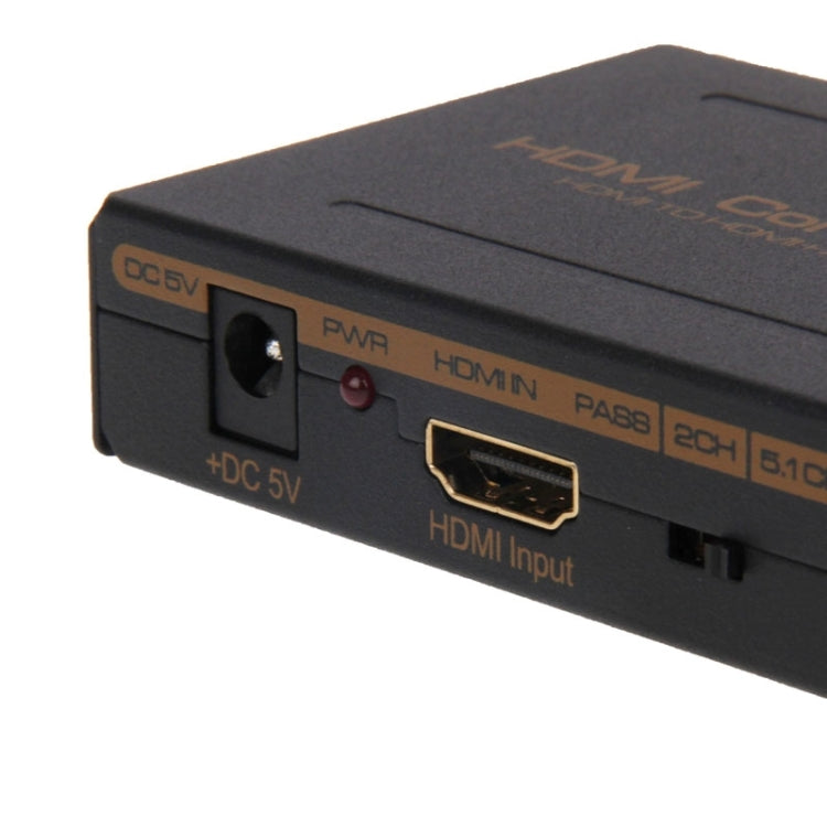 HDMI to HDMI + Audio (SPDIF + R/L) Converter (EU Plug) (Black)
