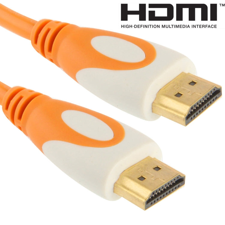 Câble HDMI plaqué or 1,5 m 19 broches vers 19 broches version 1.4 compatible avec 3D/HD TV/XBOX 360/PS3/projecteur/lecteur DVD, etc. (Orange)