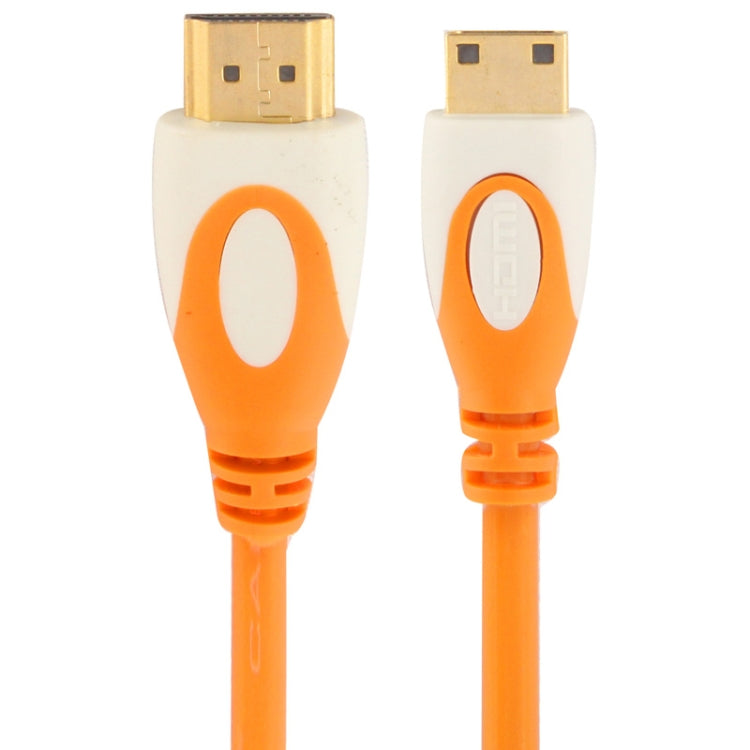 Câble Mini HDMI Plaqué Or 1,5 m vers 19 broches Version 1.4 compatible avec 3D / HD TV / XBOX 360 / PS3 / Projecteur / Lecteur DVD etc. (Orange)