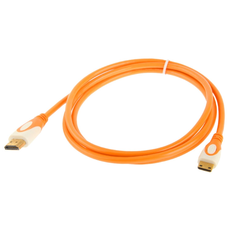 1.5 m to 19 pin Gold Plated Mini HDMI Cable Version 1.4 compatible with 3D / HD TV / XBOX 360 / PS3 / Projector / DVD player etc. (Orange)