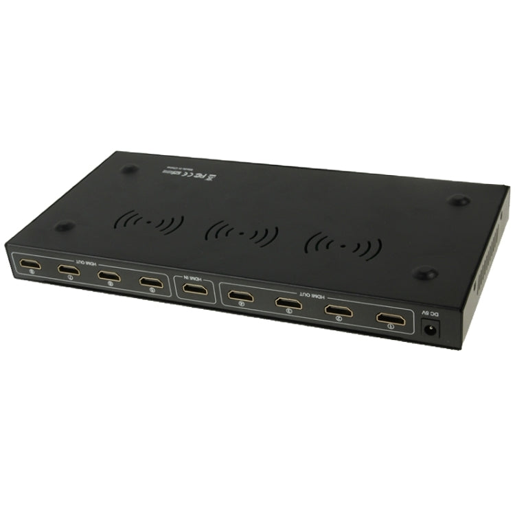 Divisor de amplificador HDMI V1.4 Full HD 1080P 1 x 8 compatible con 3D (Negro)