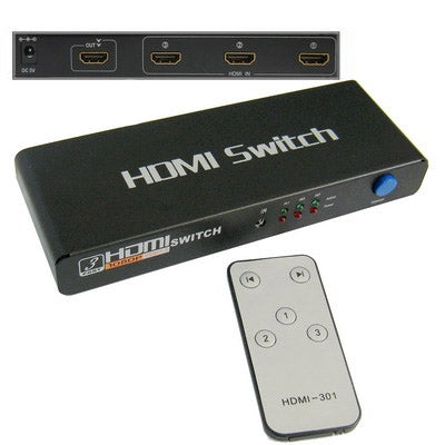 3 Port 1080P HDMI Switch Version 1.3 compatible with HD TV / Xbox 360 / PS3 etc. (Black)