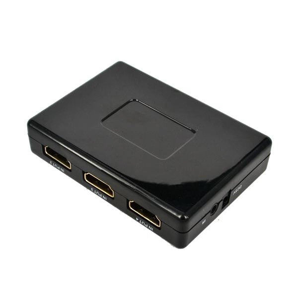 Conmutador HDMI 1080P de 5 Puertos con Control remoto compatible con HDTV (Negro)
