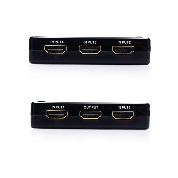 Commutateur HDMI 5 ports 1080p avec télécommande compatible avec HDTV (noir)