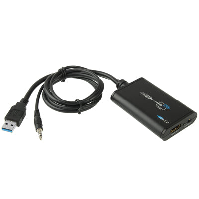 Leading USB 3.0 to HDMI HD Video Converter For HDTV Supporting Full HD 1080P (Black)