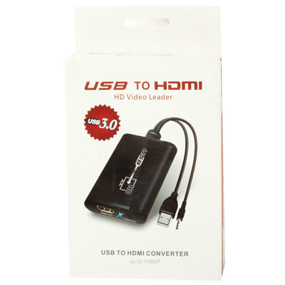 Leading USB 3.0 to HDMI HD Video Converter For HDTV Supporting Full HD 1080P (Black)