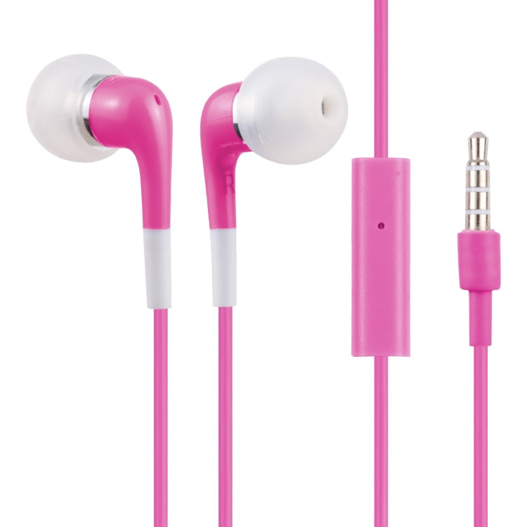 Dual Color in-Ear 3.5mm Stereo Earphone with Volume Control and Microphone (Pink)