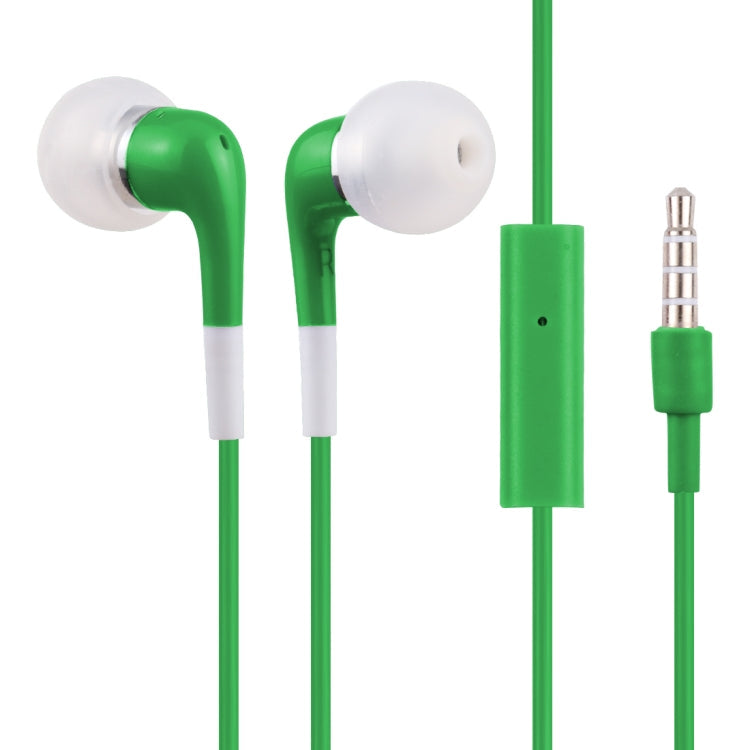 Écouteurs stéréo bicolores intra-auriculaires 3,5 mm avec contrôle du volume et microphone (vert)