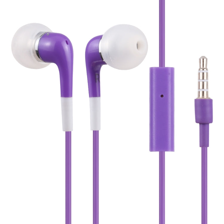 Dual Color in-Ear 3.5mm Stereo Earphone with Volume Control and Microphone (Purple)