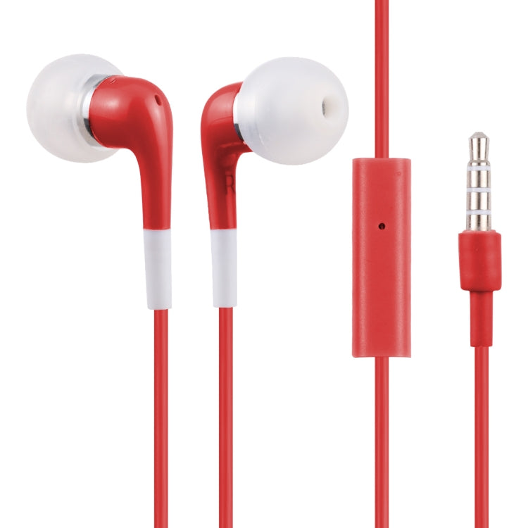 Dual Color in-Ear 3.5mm Stereo Headphone with Volume Control and Microphone (Red)