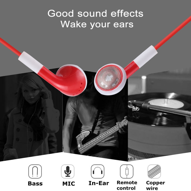 Doble Color 3.5mm Auricular Stereo con Control de volumen y Micrófono (Rojo)