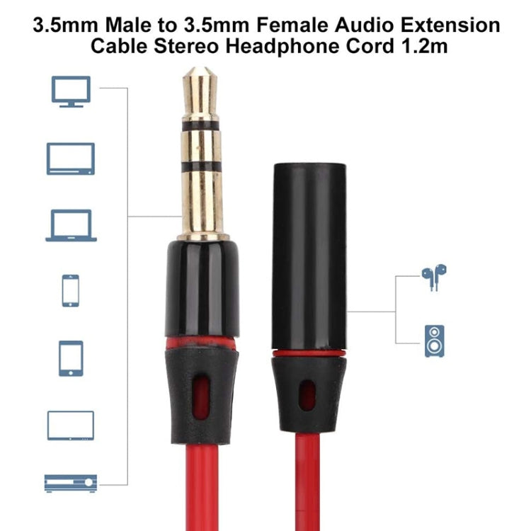 Aux Audio Cable de 3.5 mm Macho a mujer compatible con Teléfonos tabletas Auriculares reproductor de mp3 Stereo de autoMóvil / hogar y más longitud: 1.2m