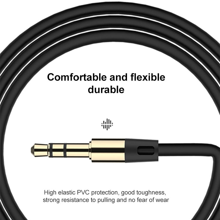 1M Aux Audio Cable de 3.5 mm Macho a hombre compatible con Teléfonos tabletas Auriculares reproductor de mp3 auto / hogar Stereo y más (Negro)