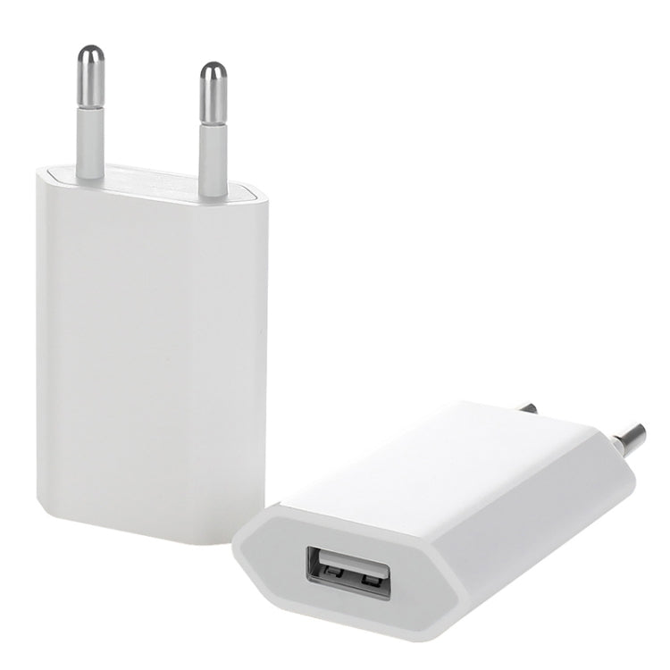 5V / 1A USB Charger Adapter (EU Plug) for iPhone Galaxy Huawei Xiaomi LG HTC and other Smart Phones rechargeable devices (White)