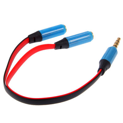 Câble audio auxiliaire Doodle mâle vers 2 connecteurs femelles compatibles avec les téléphones, les tablettes, les écouteurs, le lecteur MP3, la voiture, la chaîne stéréo et plus encore (Bleu)
