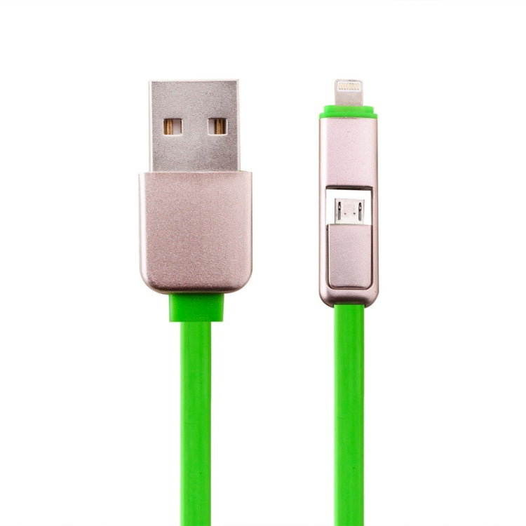 Câble de données/chargeur 2 en 1 multifonctionnel rétractable 8 broches et micro USB vers USB pour iPhone iPad Samsung HTC LG Sony Huawei Lenovo Xiaomi et autres smartphones (vert)