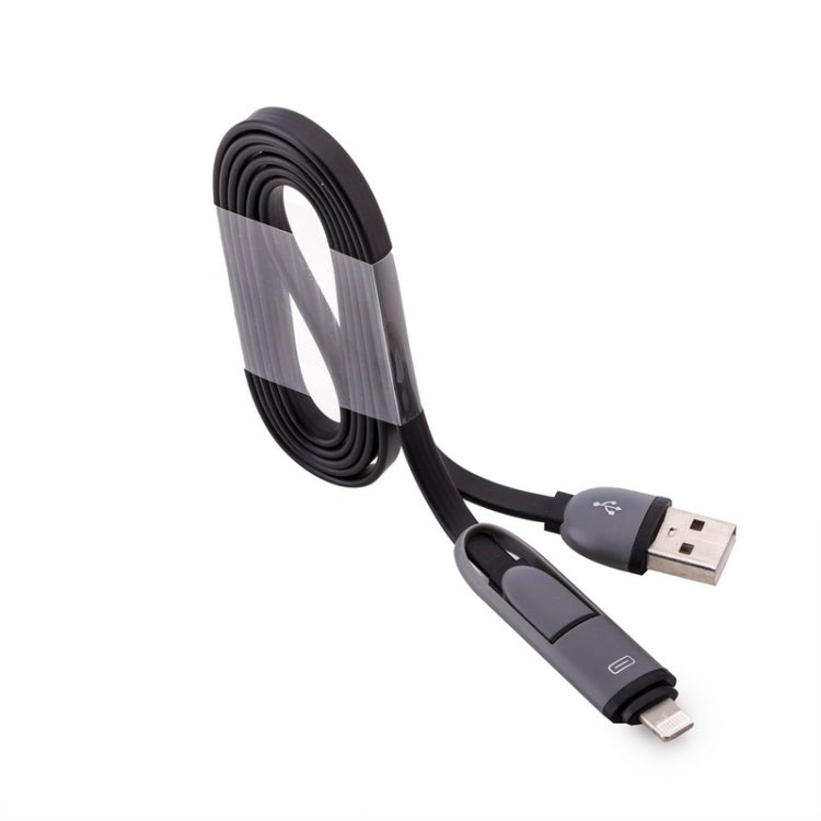 1 m 2 in 1 8 Pin Micro USB to USB Data Cable / Charger for iPhone iPad Samsung HTC LG Sony Huawei Lenovo Xiaomi and other Smartphones (Black)