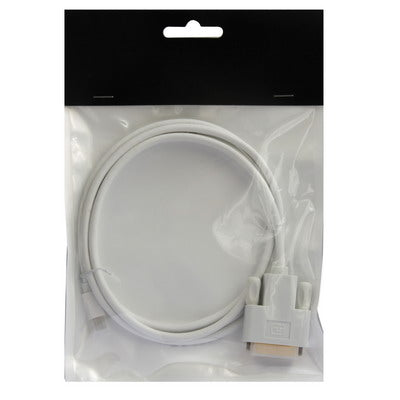 Adaptateur de convertisseur de câble Mini DisplayPort vers DVI 24 + 1 mâle Longueur du câble : 1,8 m (blanc)