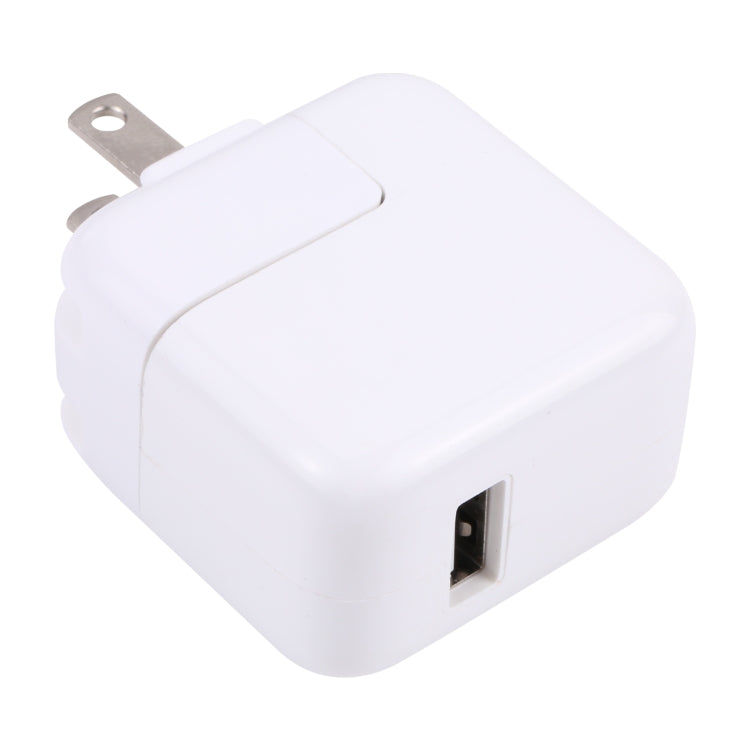 Adaptador de Carga USB 10W con tapón plegable Enchufe de US (Blanco)