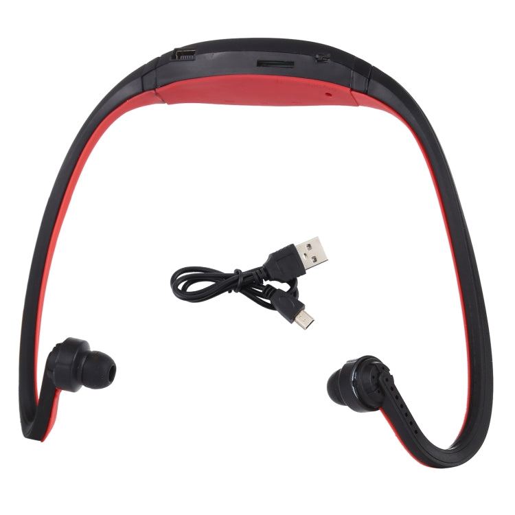 Auricular MP3 Deportivo estilo cuello con ranura para Tarjeta TF formato de música: MP3 / WMA / WAV (Rojo)