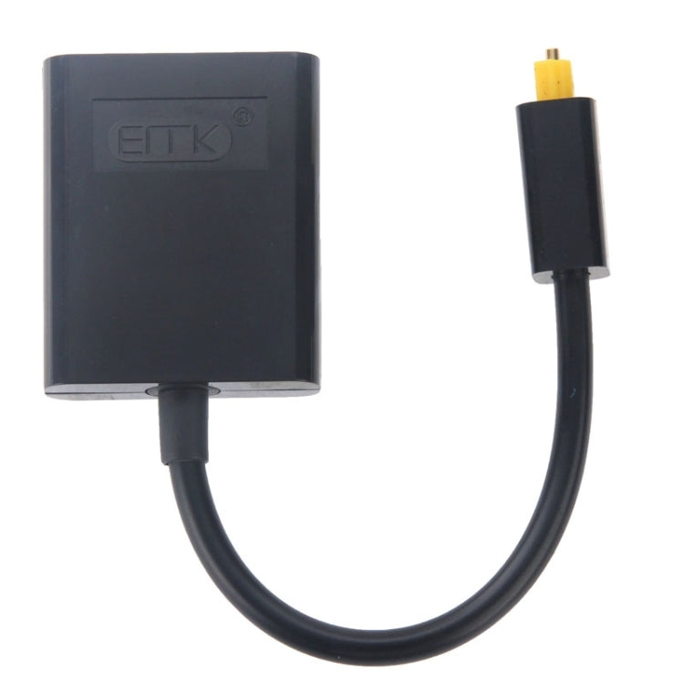 Divisor de Audio de fibra Óptica Digital Toslink Adaptador de Cable de 1 a 2 Para reProductor de DVD (Negro)