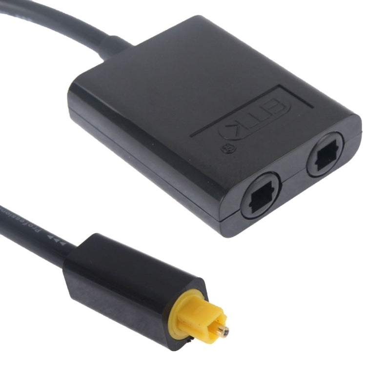 Digital Fiber Optic Audio Splitter Toslink 1 to 2 Cable Adapter for DVD Player (Black)