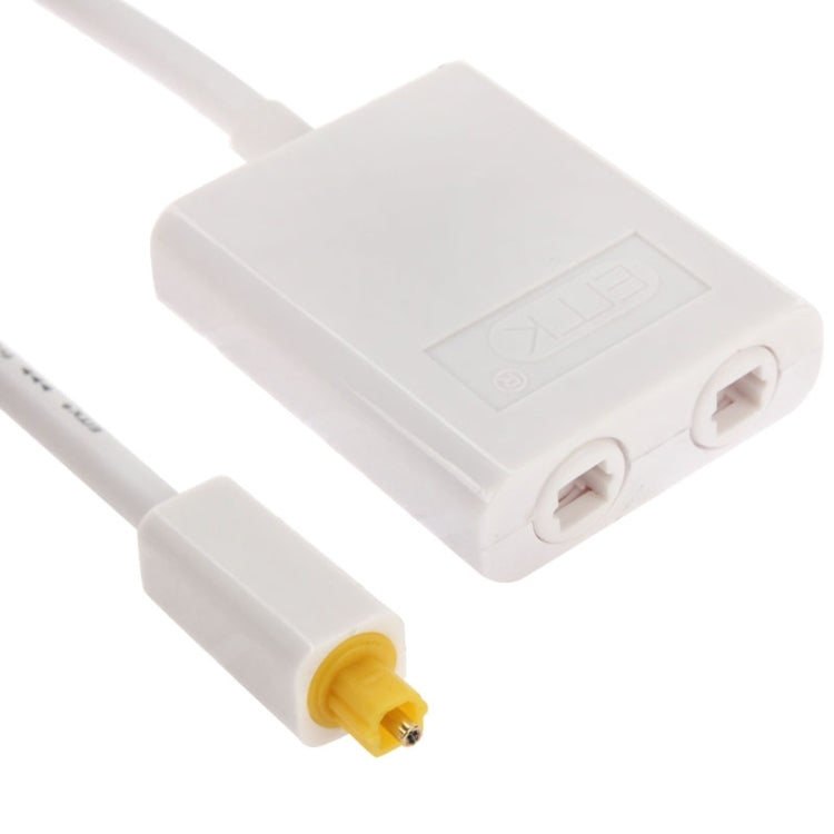 Digital Fiber Optic Audio Splitter Toslink 1 to 2 Cable Adapter for DVD Player (White)