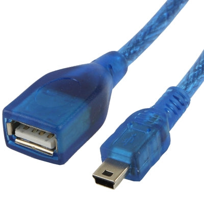 Mini USB to USB 2.0 AF 5Pin OTG Adapter Cable Length: 22cm (Blue)