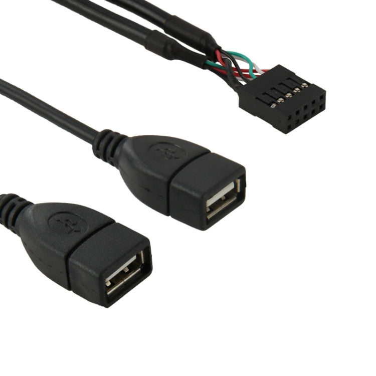 Conector Hembra de Placa Base de 10 pines a 2 Cables adaptadores Hembra USB 2.0 longitud: 50 cm