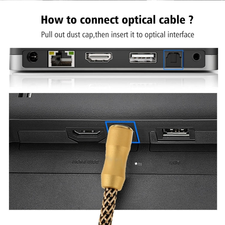 Câble à fibre optique audio numérique de 1 m de longueur Toslink mam OD : 6,0 mm
