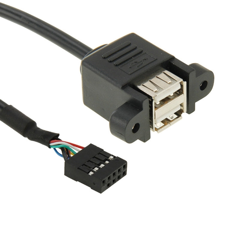 Conector Hembra de Placa Base de 10 pines a 2 Cables adaptadores Hembra USB 2.0 longitud: 50 cm